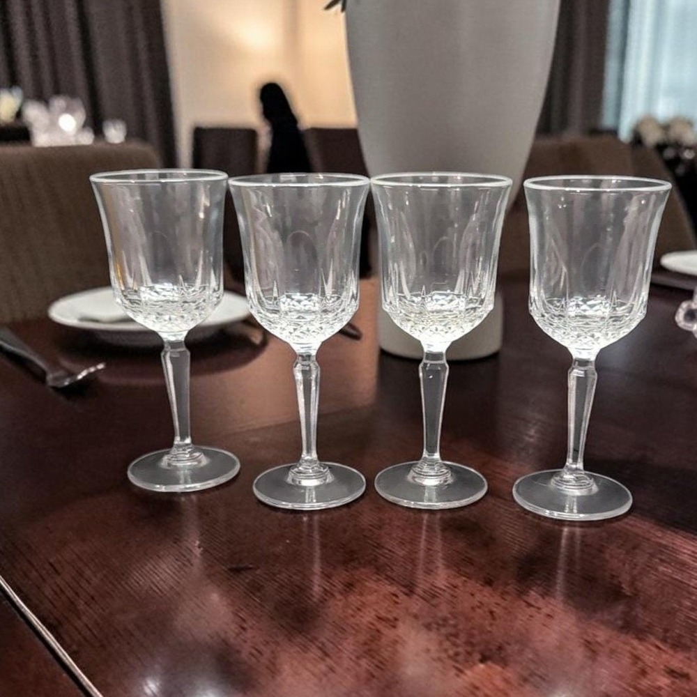 Cristal d'Arques Longchamp Wine Glasses, Set‎ of 4, Replacement Crystal Goblets